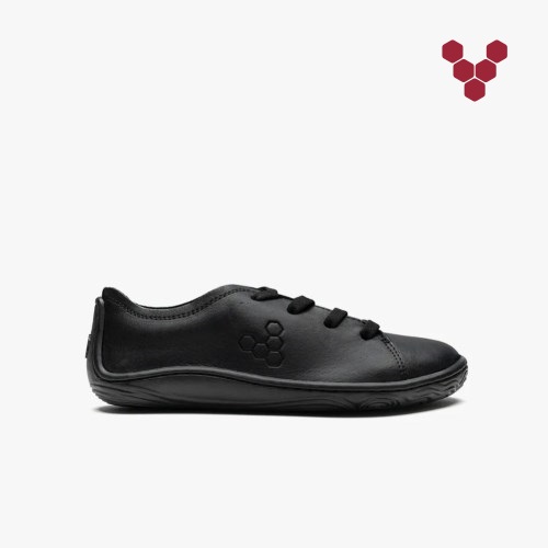 Vivobarefoot Addis School Juniors Trainers Black UK AHZN